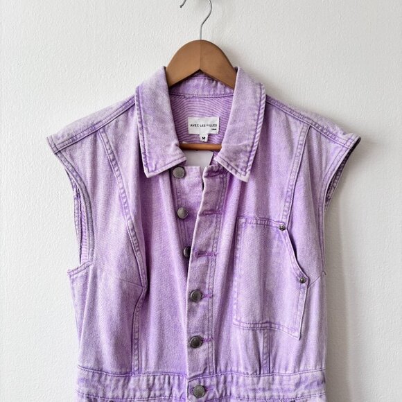 Avec Les Filles Carpenter Jumpsuit in Purple - Picture 4 of 7